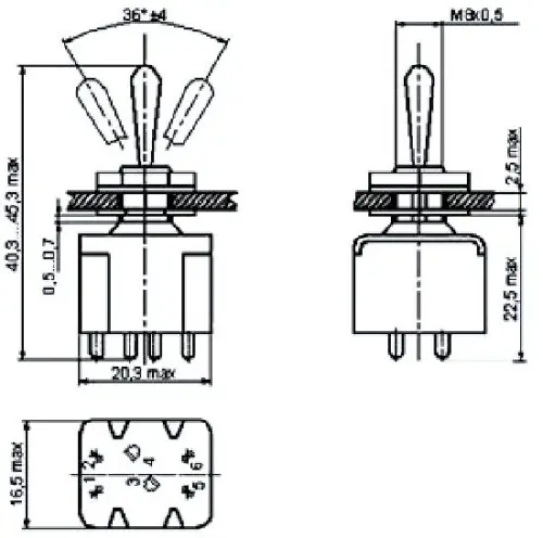 ПТ6-8В тумблер фото 3