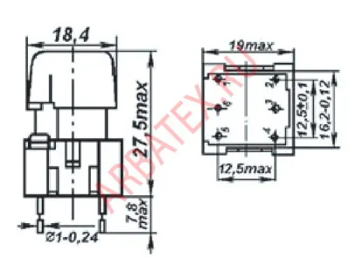 ПКБ1-2 переключатель красный фото 3