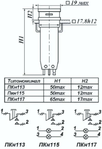ПКН113-1бВ переключатель фото 3