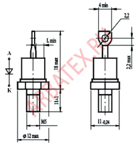 Д112-25Х-16 диод фото 2