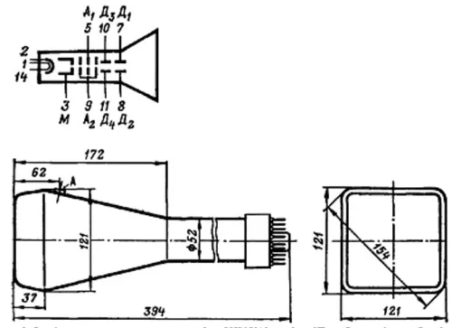 16ЛО4У трубка электронно-лучевая фото 2 16ЛО4У трубка электронно-лучевая фото 2